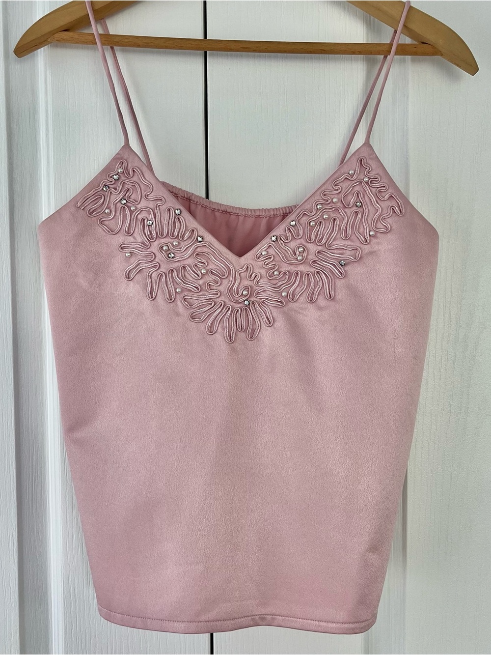Nolan Miller Dynasty Collection Pink Beaded Cami Tank Top Size 8. 100% poly